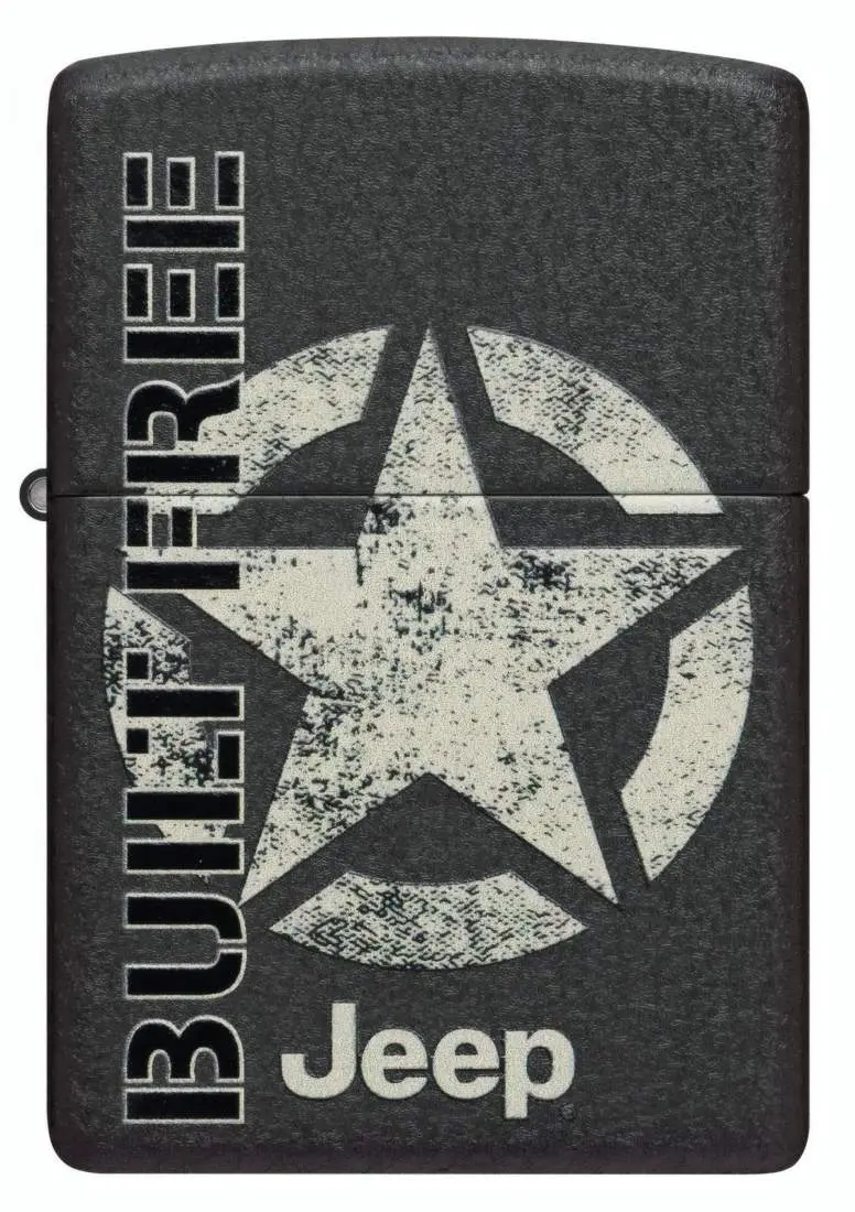 Produktbild: Zippo 60007941 Jeep Freedom Star Black Crackle – Built Free Frontansicht