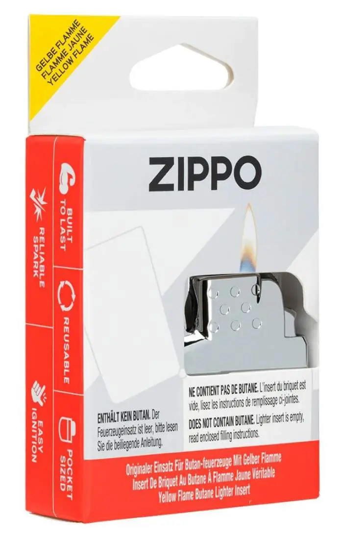 Produktbild: ZIPPO 65801 Yellow Flame Butan Gaseinsatz mit Feuersteinrad Verpackung