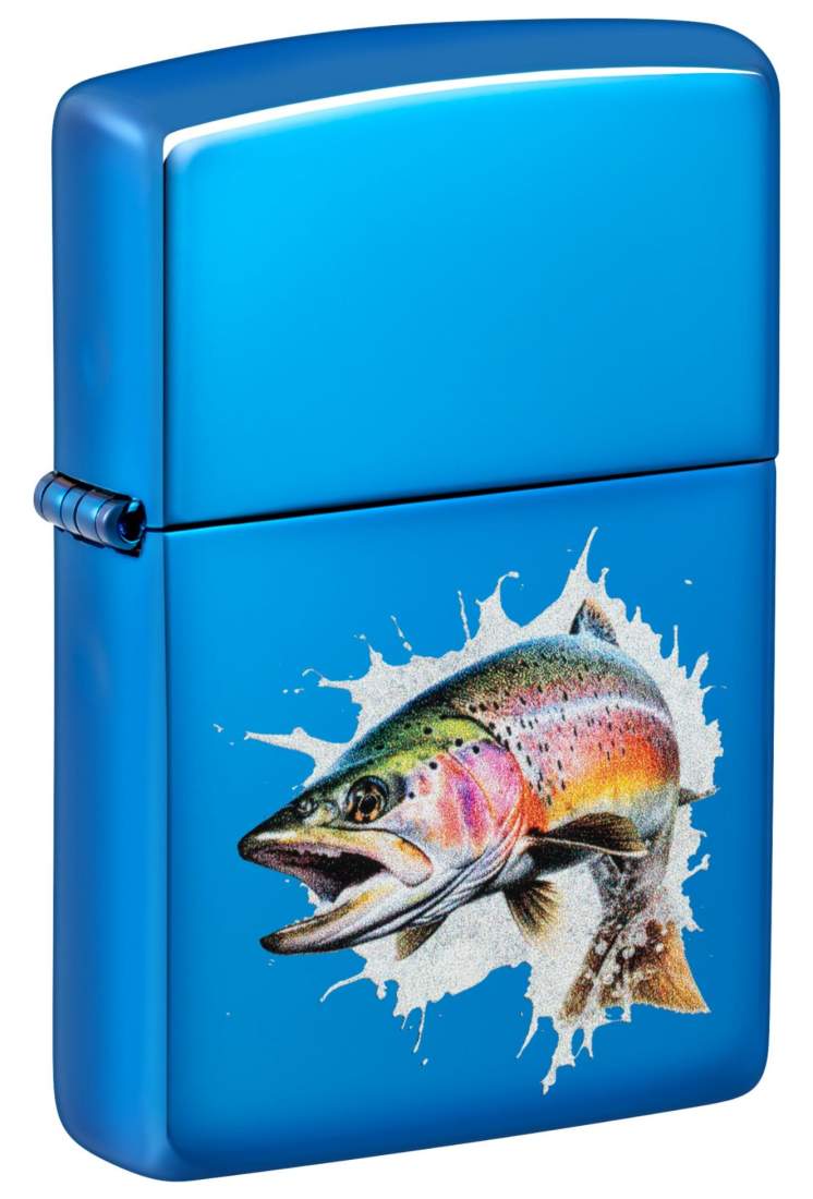 Produktbild: Zippo Jumping Fish Blau hochglänzend Feuerzeug