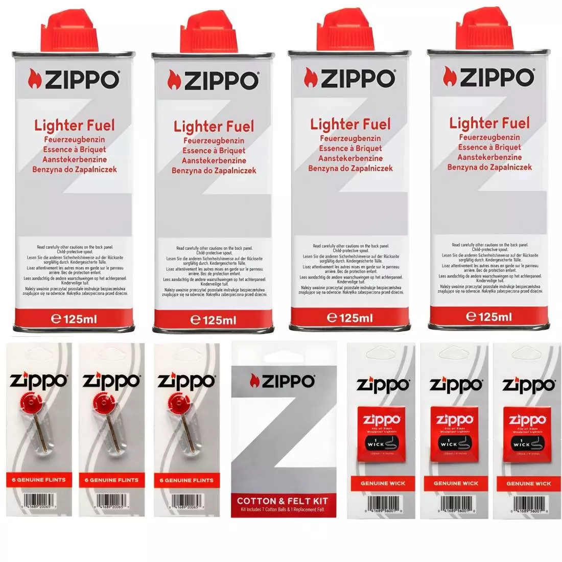 Produktbild: Zippo Set 5 Feuerzeugbenzin 4 x 125ml