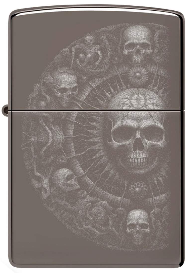 Produktbild: Zippo Skull Mandala Black Ice Photo Image Feuerzeug vorne