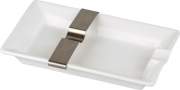 Produktbild Zigarrenascher Keramik weiß mit flexibler Metallablage 1 Ablagen 20x12x3cm