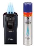 Produktbild Colibri Feuerzeug Monaco II metallic schwarz mit 3-fach Jet-Flamme