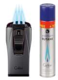 Produktbild Colibri Feuerzeug Monaco II metallic anthrazit mit 3-fach Jet-Flamme