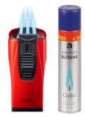 Produktbild Colibri Feuerzeug Monaco II metallic rot mit 3-fach Jet-Flamme