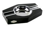 Produktbild Angelo Zigarrenascher Massivholz schwarz 2 Ablagen 20x13x3cm