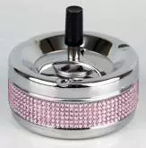 Produktbild Drehascher chrom-Glittersteine rosa 11cm