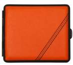 Zigarettenetui vom Hofe Metall Textil Racing orange mit schwarzem Rahmen 18er