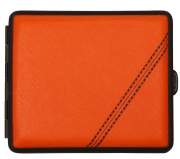 Produktbild Zigarettenetui vom Hofe Metall Textil Racing orange mit schwarzem Rahmen 18er