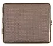 Produktbild Zigarettenetui vom Hofe Metall Kunstleder grau mit Nickelrand 18er