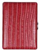 Produktbild Zigarettenetui Pearl Metall Leder rot Eidechse 100mm-9er - 04980-20