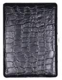 Produktbild Zigarettenetui Pearl Metall Leder schwarz Kroko 100mm-9er - 04927-10