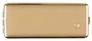 Produktbild Zigarettenetui vom Hofe Metall Soft-Leder beige mit Goldrand 100mm-8er
