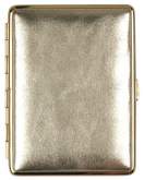 Produktbild Zigarettenetui vom Hofe Metall Leder silberfarbend mit Goldrand Slim-100mm-18er