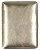 Produktbild Zigarettenetui vom Hofe Metall Leder silberfarbend mit Goldrand Slim-100mm-18er