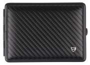 Produktbild Zigarettenetui vom Hofe Metall Carbonoptik schwarz mit schwarzem Rand 100mm-18er