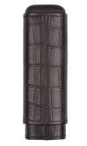 Produktbild Zigarren Schiebe Etui Leder schwarz Kroko 2 Zigarren (Robusto)