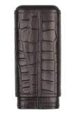 Produktbild Zigarren Schiebe Etui Leder schwarz Kroko 3 Zigarren (Robusto)