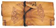 Produktbild Original MR Drehertasche Leder braun antik Pyrografie Cross 16.5cm