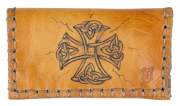 Produktbild Original MR Drehertasche Leder braun antik Pyrografie Cross 15.5cm