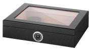 Produktbild Angelo Humidor Carbon Design schwarz Sichtfenster klein