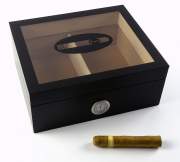 Angelo Humidor Klavierlack schwarz Kristallglas Cigar