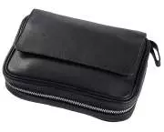 Produktbild Angelo Pfeifentasche echtes Leder schwarz für 4 Pfeifen