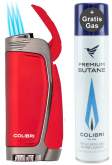 Produktbild Colibri E3 rot gunmetal Zigarren Feuerzeug mit 3-fach-Jet-Flamme