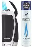 Produktbild Colibri E3 schwarz chrom Zigarren Feuerzeug mit 3-fach-Jet-Flamme