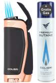 Produktbild Colibri E3 schwarz rosegold Zigarren Feuerzeug mit 3-fach-Jet-Flamme