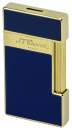 S.T. Dupont Slimmy Feuerzeug blau gold mit Fackel Jet Flamme 028005