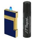 S.T. Dupont Slimmy blau gold Feuerzeug mit Fackel Jet Flamme 028005 + Gas