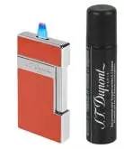 Produktbild S.T. Dupont Slimmy korallen-rot chrom Feuerzeug mit Fackel Jet Flamme 028006 + Gas