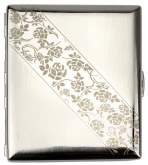 Produktbild Zigarettenetui Jean Claude Nickel gebürstet mit Ornament diagonal 20er