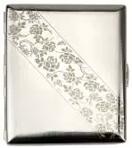 Produktbild Zigarettenetui Jean Claude Nickel gebürstet mit Ornament diagonal 20er