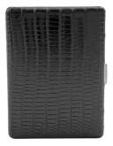 Produktbild Zigarettenetui Pearl Metall Leder schwarz Eidechse 100mm-9er - 04980-10