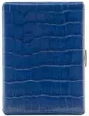 Produktbild Zigarettenetui Pearl Metall Leder blau Kroko 100mm-9er - 04927-30