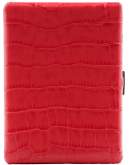 Produktbild Zigarettenetui Pearl Metall Leder rot Kroko 100mm-9er - 04927-25