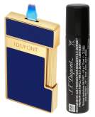 Produktbild S.T. Dupont Slimmy blau gold Feuerzeug mit Fackel Jet Flamme 028225 + Gas