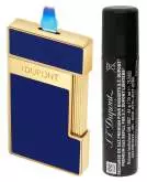 Produktbild S.T. Dupont Slimmy blau gold Feuerzeug mit Fackel Jet Flamme 028225 + Gas