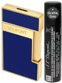 Produktbild S.T. Dupont Slimmy blau gold Feuerzeug mit Fackel Jet Flamme 028225