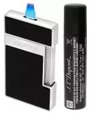 Produktbild S.T. Dupont Slimmy schwarz chrom Feuerzeug mit Fackel Jet Flamme 028221 + Gas