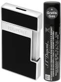 Produktbild S.T. Dupont Slimmy Feuerzeug schwarz chrom mit Fackel Jet Flamme 028221