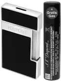 Produktbild S.T. Dupont Slimmy Feuerzeug schwarz chrom mit Fackel Jet Flamme 028221