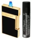 Produktbild S.T. Dupont Slimmy schwarz gold Feuerzeug mit Fackel Jet Flamme 028222 + Gas