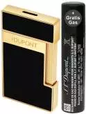 Produktbild S.T. Dupont Slimmy Feuerzeug schwarz gold mit Fackel Jet Flamme 028222