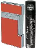 Produktbild S.T. Dupont Slimmy Feuerzeug korallen-rot chrom mit Fackel Jet Flamme 028006