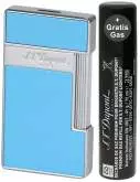 Produktbild S.T. Dupont Slimmy Feuerzeug hellblau chrom mit Fackel Jet Flamme 028007