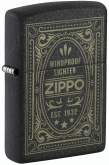 Produktbild Zippo 60007935 Antique Label Etikett Black Crackle gelasert