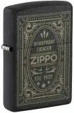Produktbild Zippo 60007935 Antique Label Etikett Black Crackle gelasert